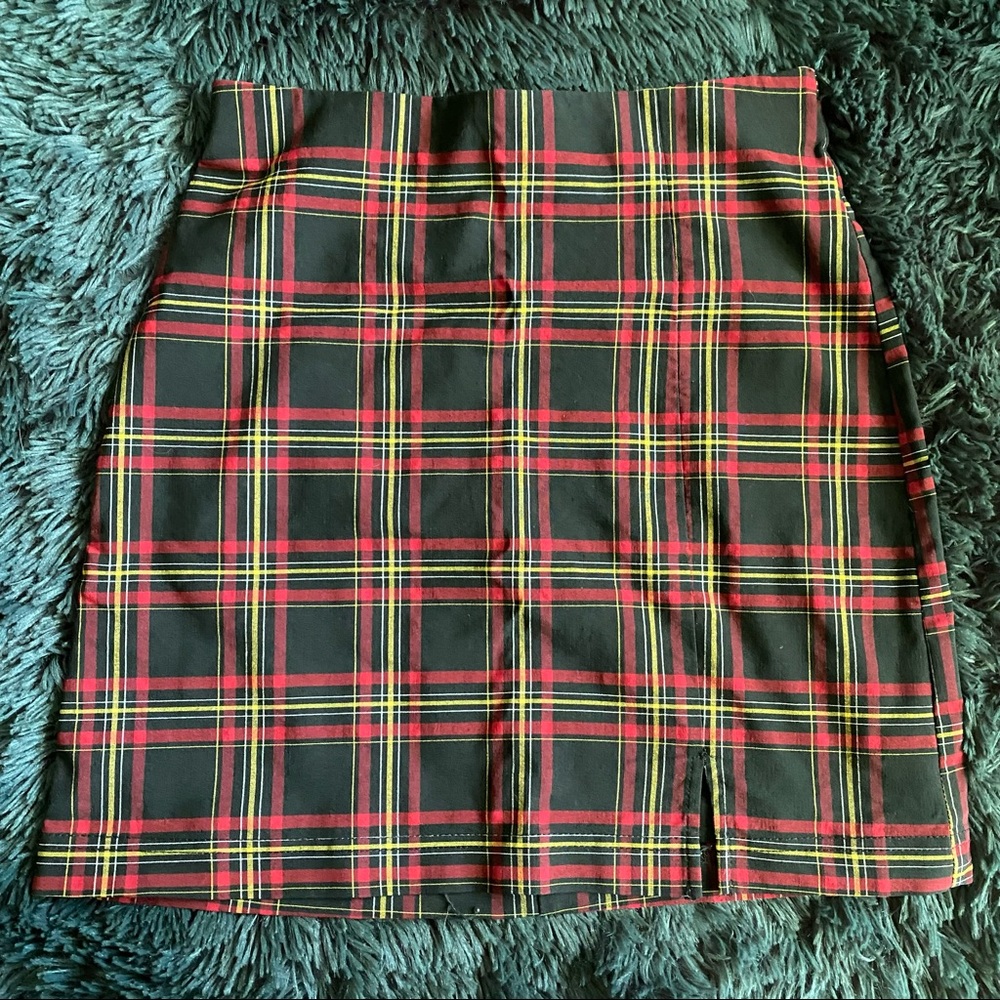 topshop plaid mini skirt